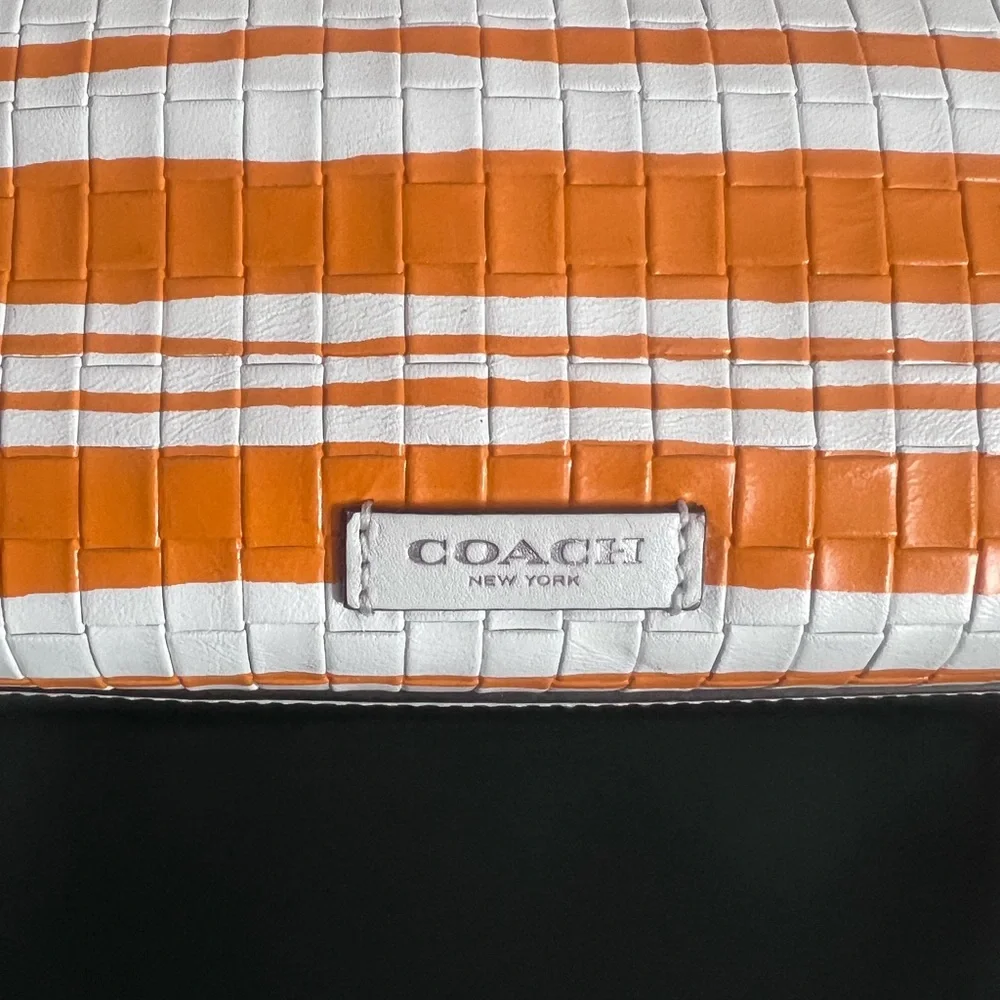 Coach Mini Riley Bleecker White & Orange Striped Mini Satchel/Crossbody 2014 - Picture 11 of 12